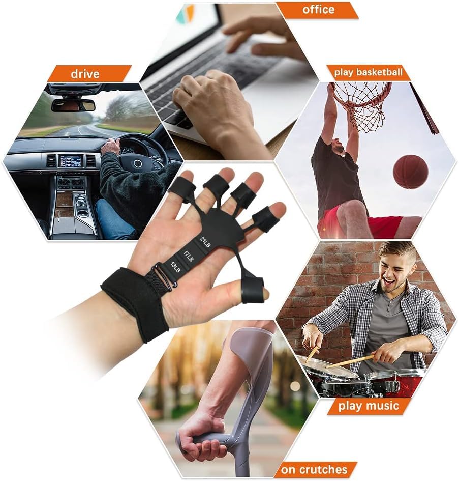 FEORA 2 PCS Finger Gripper Forearm Strengthener Yoga Resistance Band Finger Gripper for Veins Fnger Stretcher Exerciser Vein gripper for Hand Finger Grip Finger Strengthener Finger Gripster|B0CHYY4DGG