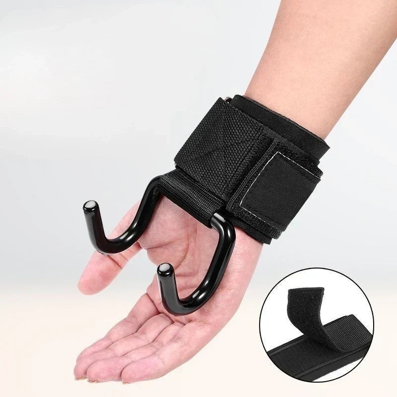 🏋️♂️Weight Lifting Rod Hooks Wrist Support 💪 (1 Pair)