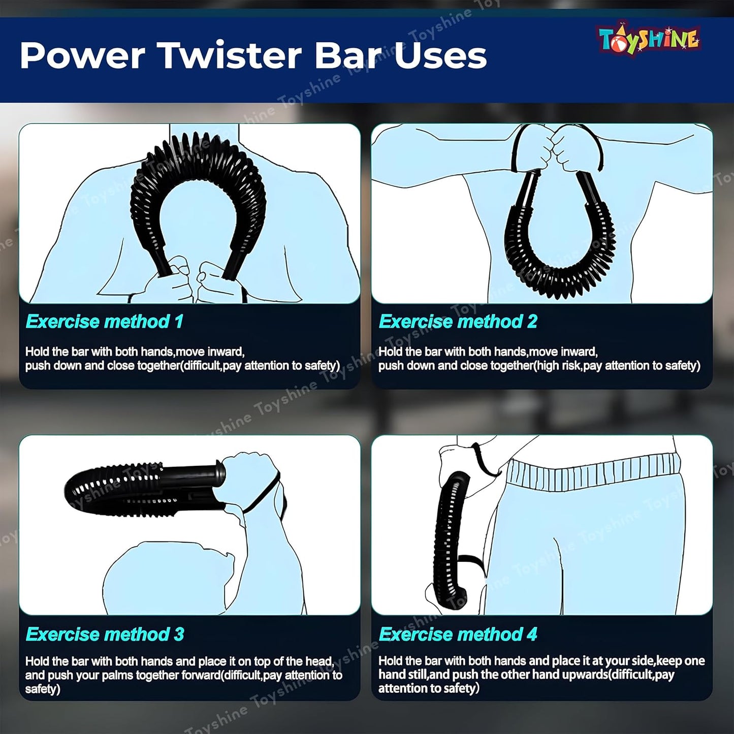 Carbon Steel Metal Spring Power Twister 40 kg Bar Equipment for Upper Body and Arm Strengthening Workout