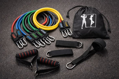 11 Pcs Resistance Bands Set for Exercise, Stretching, & Workout