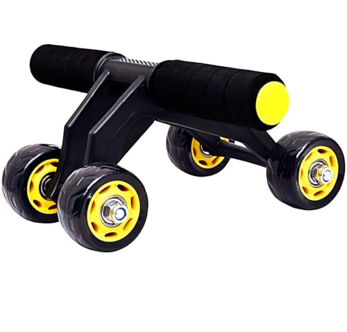 PRO365 Home Gym 4 Wheel Pro Advance Wheel Roller Abdominal Fitness Trainer And Stomach Exercise Machine Equipment Workout For Men & Women, Black|B0BVG6423F