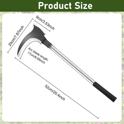 HASTHIP® Carbon Steel Axe Tool for Wood Cutting Gardening Sickle for Cutting Grass 52 CM Weed Remover with Handle 2 in 1 Grass Removing Chopping Harvesting Pruning 2 PCS
