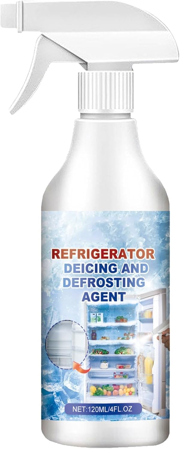 Refrigerator Defrosting Spray 120ml | Fast Ice Melt & Deicing Formula | Helps Remove Freezer Frost Quickly | Easy-to-Use Spray for Fridge, Refrigerator & Deep Freezer
