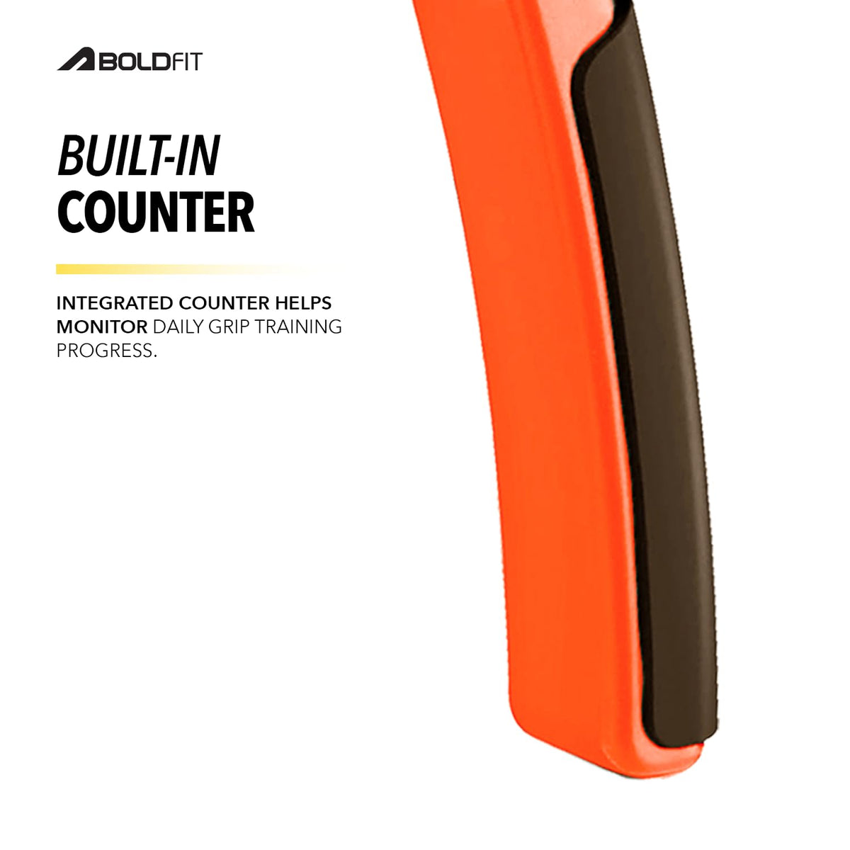 Boldfit Hand Gripper for Men & Women Hand Grip Strengthener for Forearm, Wrist & Finger Workout Fitness Equipment for Home & Gym Training (60 Kg) Orange
