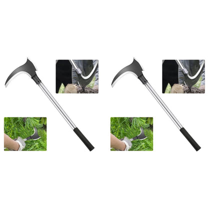 HASTHIP® Carbon Steel Axe Tool for Wood Cutting Gardening Sickle for Cutting Grass 52 CM Weed Remover with Handle 2 in 1 Grass Removing Chopping Harvesting Pruning 2 PCS