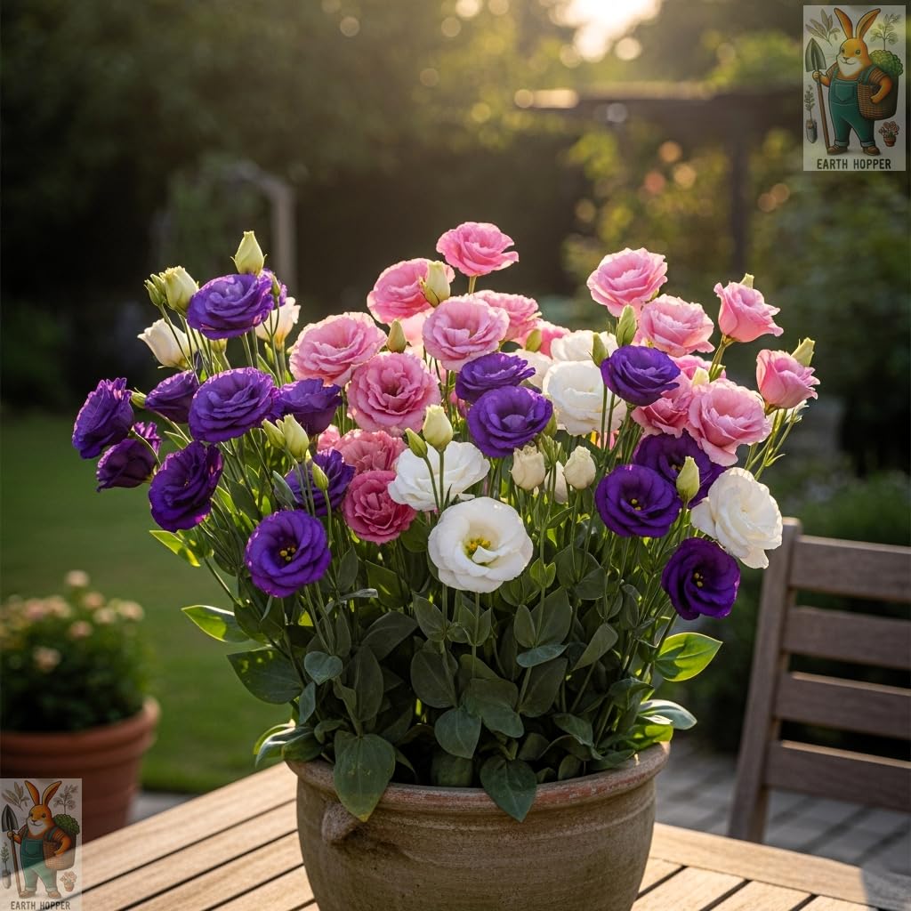 Earth Hopper 50+ SEEDS Lisianthus Flower Mix Colors Seed Pack, Easy Care & Fragrant & Air Purifying for Indoor & Outdoor Gardening.