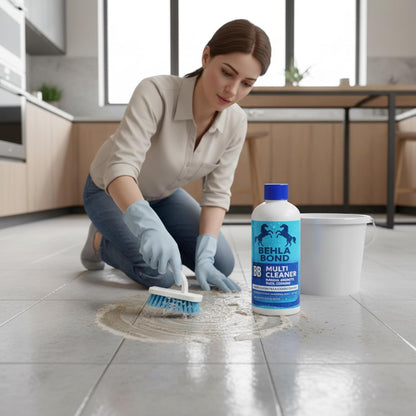 Behlabond Multi Cleaner Liquid for Tiles, Marble, Granite & Ceramic Floors - 800ml Rapid Action Stain Remover, Heavy Duty Grout Cleaner & Surface Shiner (3 Bottle)