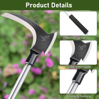 HASTHIP® Carbon Steel Axe Tool for Wood Cutting Gardening Sickle for Cutting Grass 52 CM Weed Remover with Handle 2 in 1 Grass Removing Chopping Harvesting Pruning 2 PCS