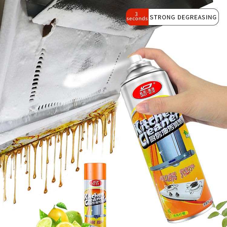 Multipurpose Bubble Foam Cleaner Kitchen Cleaner Spray Oil & Grease Stain Remover Chimney Cleaner Spray Bubble Cleaner All Purpose Foam Degreaser Spray