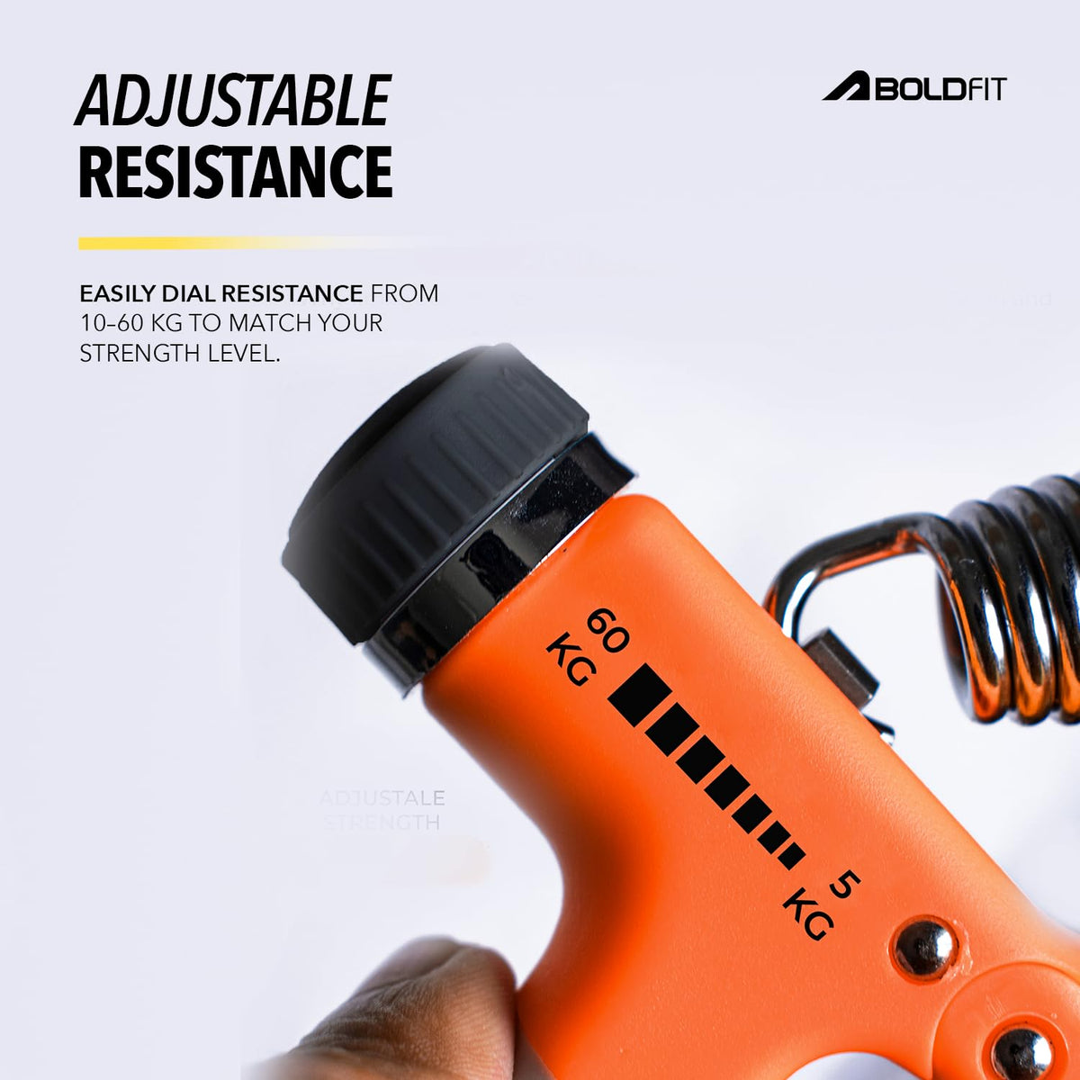 Boldfit Hand Gripper for Men & Women Hand Grip Strengthener for Forearm, Wrist & Finger Workout Fitness Equipment for Home & Gym Training (60 Kg) Orange