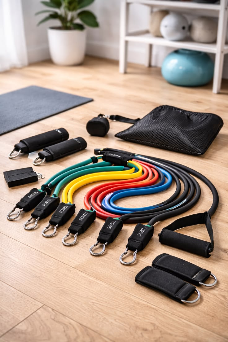 11 Pcs Resistance Bands Set for Exercise, Stretching, & Workout