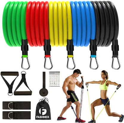 11 Pcs Resistance Bands Set for Exercise, Stretching, & Workout