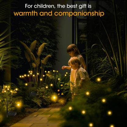 OBSYDIUM Solar Garden Lights Outdoor, Firefly Starburst Swaying LED, IP65 Waterproof, Auto On/Off, Warm White Home Balcony Plant Pot Lights for Terrace Pots Decoration (2, Medium)