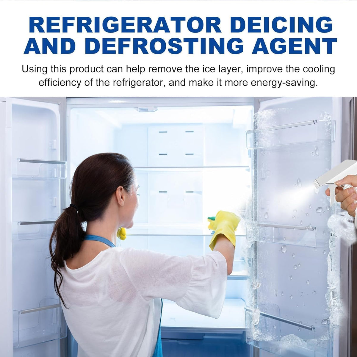 Refrigerator Defrosting Spray 120ml | Fast Ice Melt & Deicing Formula | Helps Remove Freezer Frost Quickly | Easy-to-Use Spray for Fridge, Refrigerator & Deep Freezer