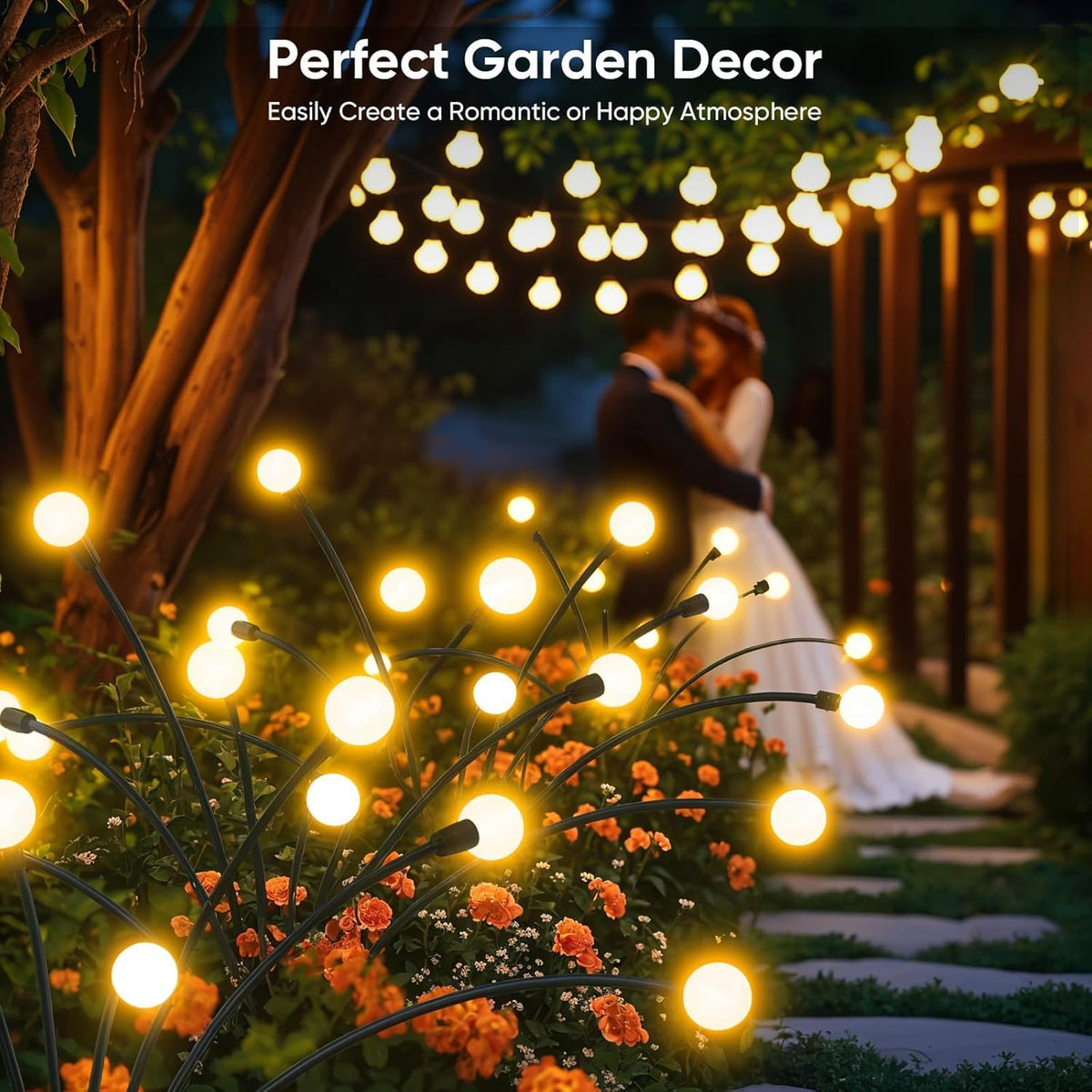OBSYDIUM Garden Solar Light Outdoor Home Solar Powered Waterproof Plant Lights for Balcony Terrace Pots Decoration(1, Compact)