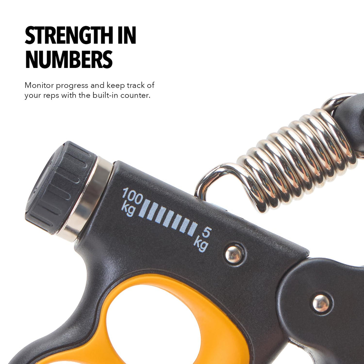 Boldfit Hand Gripper 100kg Hand Grip Forearm Strengthener Finger Gripper Exercise Gym Hand Grip Strengthener With Counter Hand Griper For Men & Women Five Finger Gripper - 100kg Orange