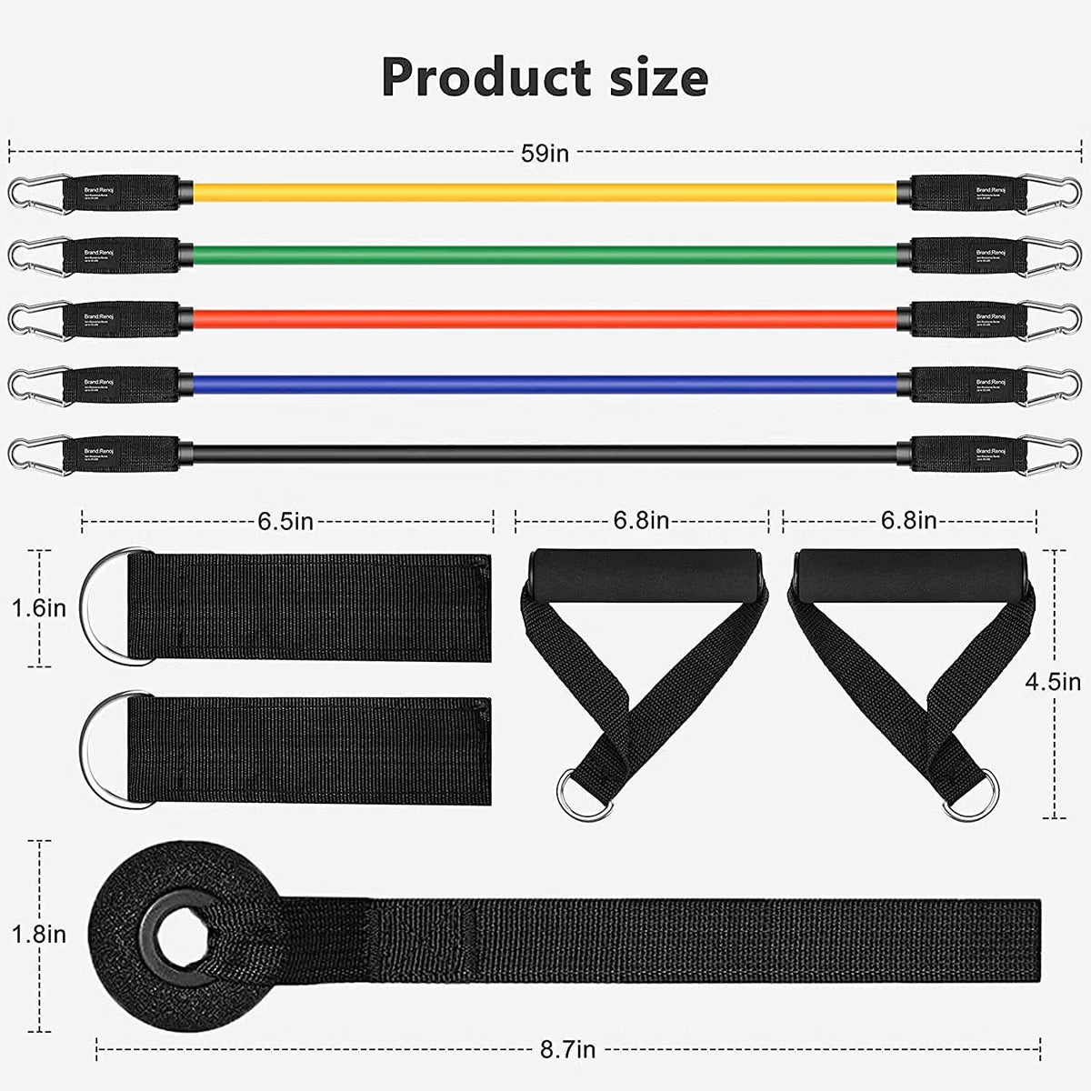 11 Pcs Resistance Bands Set for Exercise, Stretching, & Workout