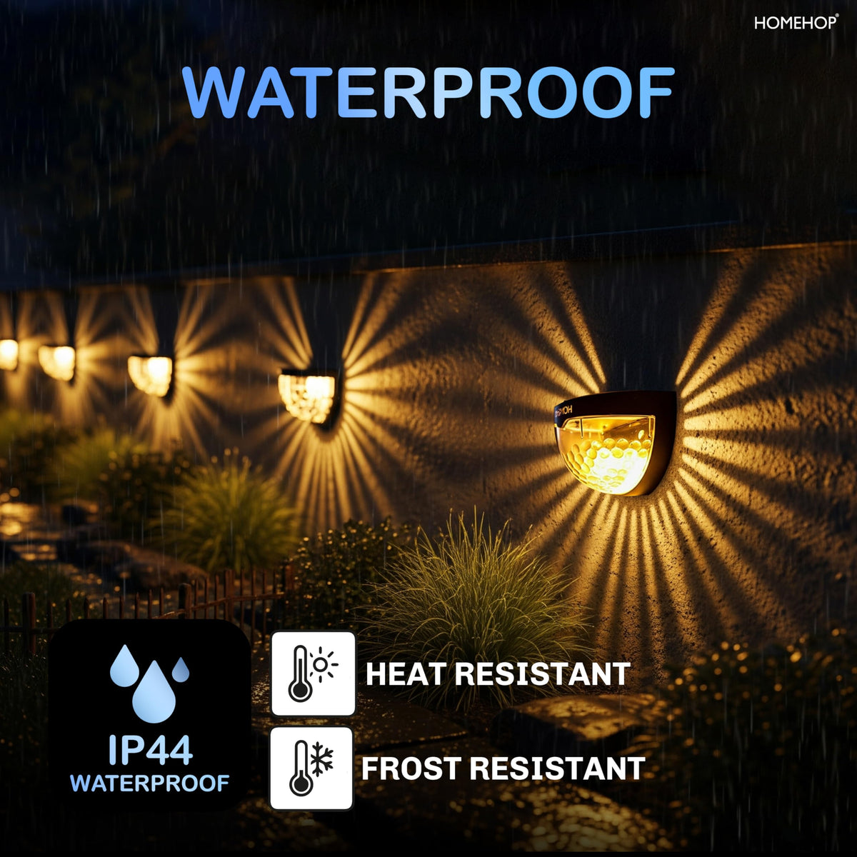 Homehop Solar Light Outdoor Home Garden Wall LED Decoration Lamp Wireless