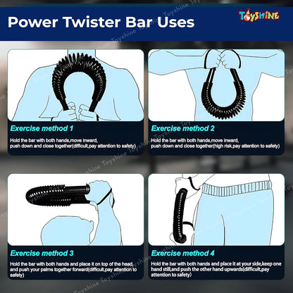 Carbon Steel Metal Spring Power Twister 40 kg Bar Equipment for Upper Body and Arm Strengthening Workout
