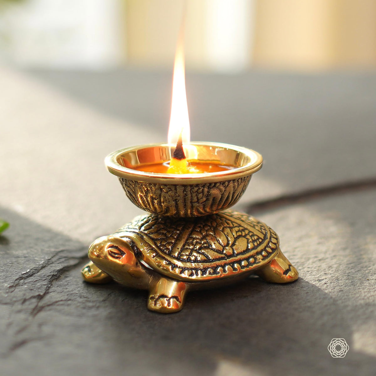 BEHOMA Handcrafted 100% Pure Brass Turtle Diya for Pooja & Home Temple