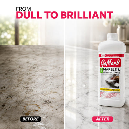 GoMarb Pro Marble & Granite Cleaner (500ml) Concentrated | Non-Acidic, Safe for Delicate Surfaces | Cleans & Restores Shine on Marble, Granite, Tiles, and Stone Surfaces | Made in India