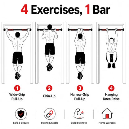 Pull Up Bar for Home | Doorway Pull Up Bar for Kids & Adults