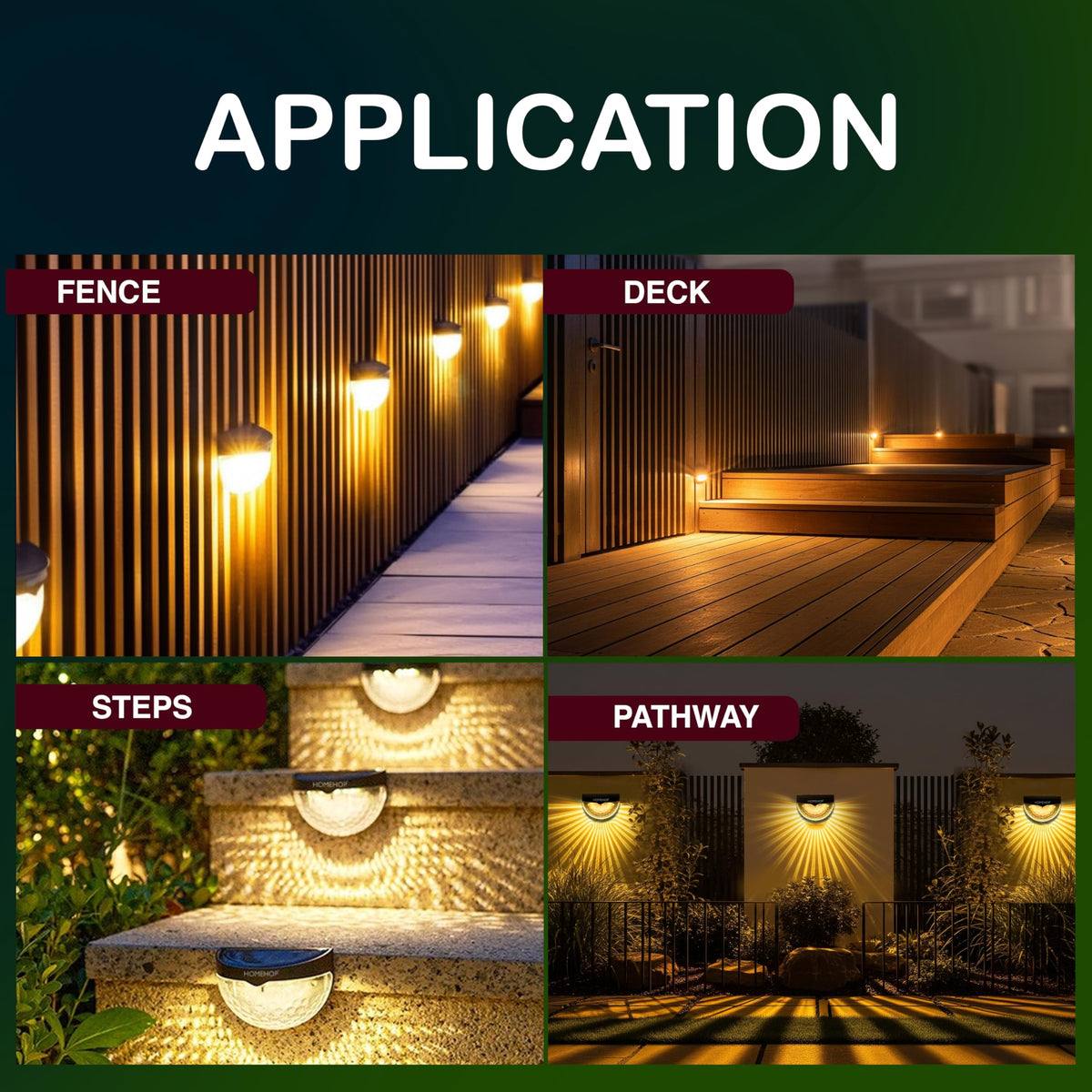 Homehop Solar Light Outdoor Home Garden Wall LED Decoration Lamp Wireless